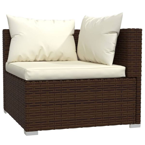 vidaXL Outdoor Lounge Set Brown, Cream