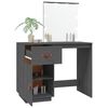 vidaXL Dressing Table Grey Solid pine wood 37.4 x 19.7 x 52.6 in