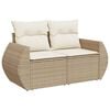 vidaXL Garden Sofa Set Beige PE rattan, powder-coated steel 10 Piece Set