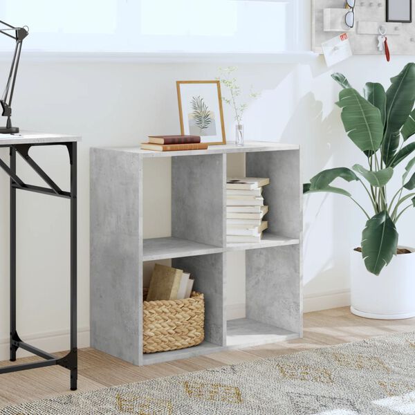 vidaXL Bookcase Concrete grey Engineered wood Medium Bookcase
