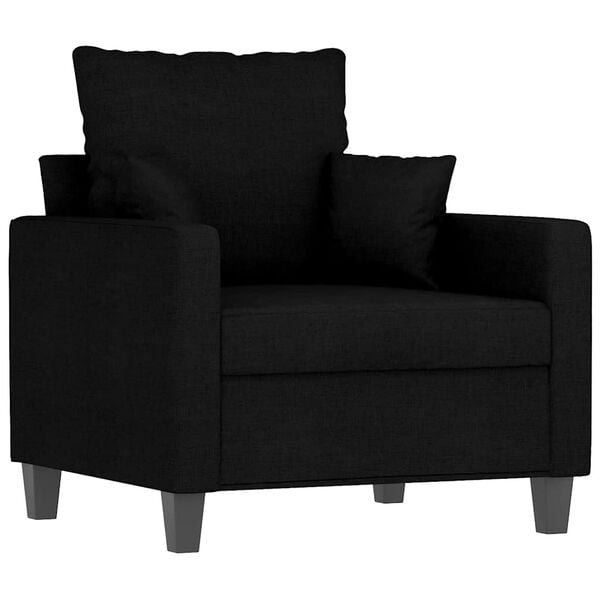 vidaXL Sofa Chair Black Polyester, Metal, Textilene Single Sofa Chair