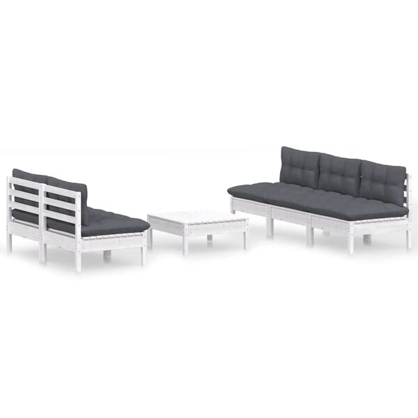 vidaXL Garden Lounge Set White, Anthracite