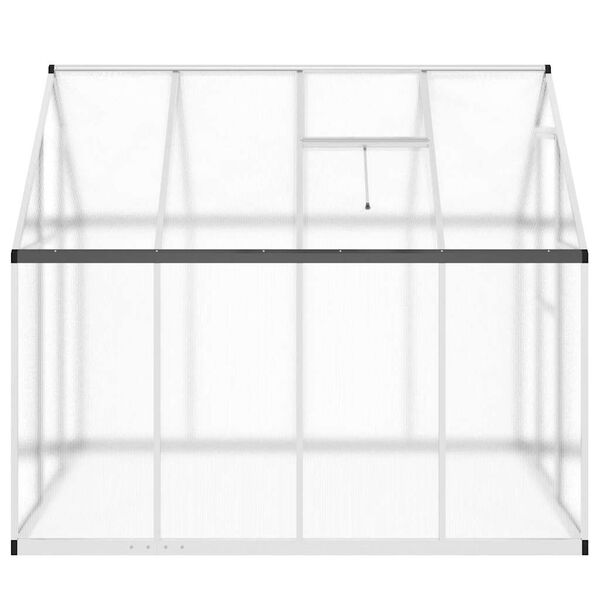 vidaXL Greenhouse Silver and Transparent Aluminum, Polycarbonate Large