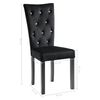 vidaXL Dining Chair Set of 2 Black Wooden frame with velvet covering