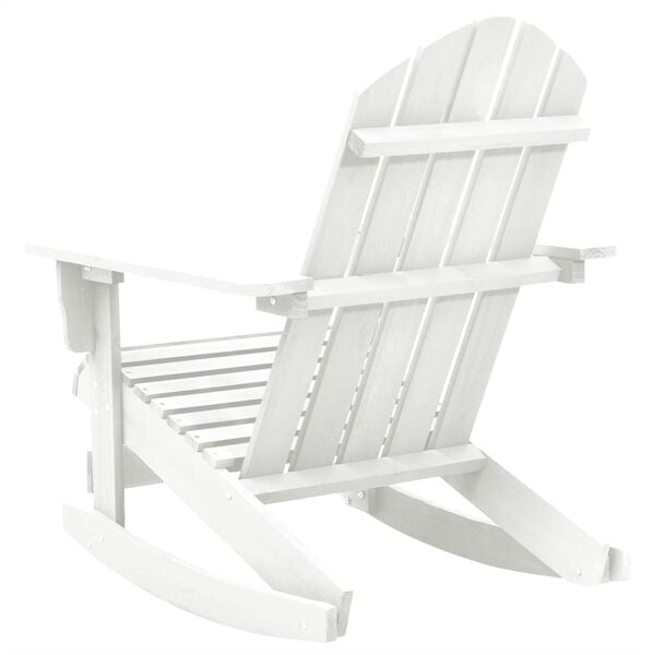 vidaXL Garden Rocking Chair White Hardwood Medium Garden Rocking Chair
