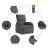 vidaXL Electric Massage Recliner Chair Dark grey Polyester, metal, plywood