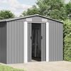 vidaXL Garden Shed Metal Grey Galvanized Steel 101.2 x 192.3 x 71.3 in