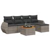 vidaXL Garden Sofa Set Grey PE rattan 6 Piece Modular Garden Sofa Set