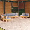 vidaXL Garden Lounge Set Grey Solid pinewood, fabric (100% polyester)