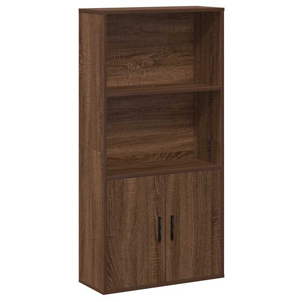 vidaXL Bookcase Brown Oak Engineered wood Medium Storage Cabinet