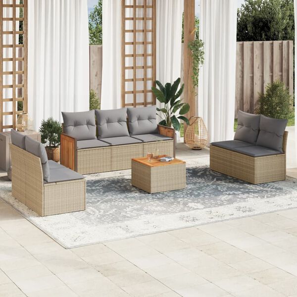 vidaXL Garden Sofa Set Beige