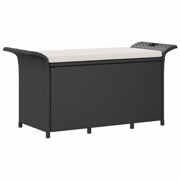 vidaXL Garden Bench Black Polyethylene with rattan look