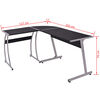 vidaXL Desk Black Engineered wood with PVC cover and metal frame Large