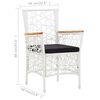 vidaXL Dining Set Natural, White, Black