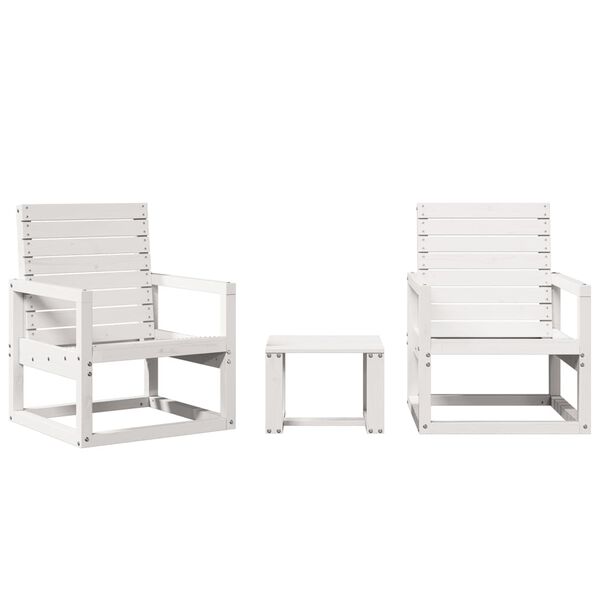 vidaXL Garden Lounge Set White Solid Pine Wood Medium Modular