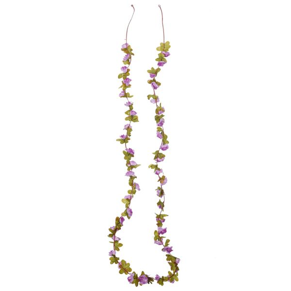 vidaXL Christmas Flower Garland Light Purple Faux Silk, PE 98.4 in