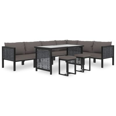 vidaXL Sectional Middle Sofa with Cushion Poly Rattan Anthracite