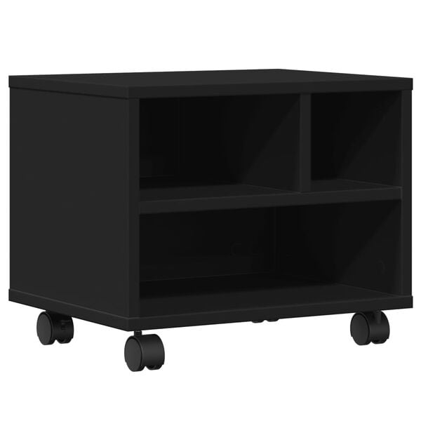 vidaXL Printer Stand with Wheels Black 16.1"x12.6"x13.6"