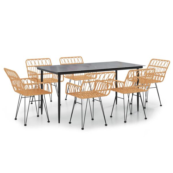 vidaXL Garden Dining Set Black
