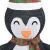 vidaXL Snow Penguin Figure Black and White Fabric and Steel 35.4 in