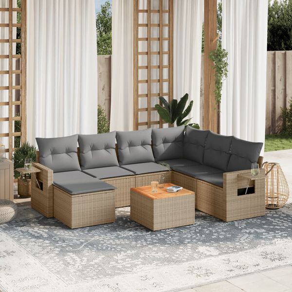vidaXL Garden Sofa Set Beige