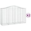 vidaXL Gabion Basket Set of 2 Silver Galvanized Iron Large