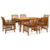 vidaXL Garden Dining Set Natural wood finish, Dark grey cushions