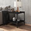 vidaXL Side Table Black Engineered wood and steel Small Adjustable Feet