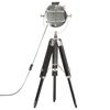 vidaXL Floor Lamp Black and silver Solid mango wood, steel, aluminum