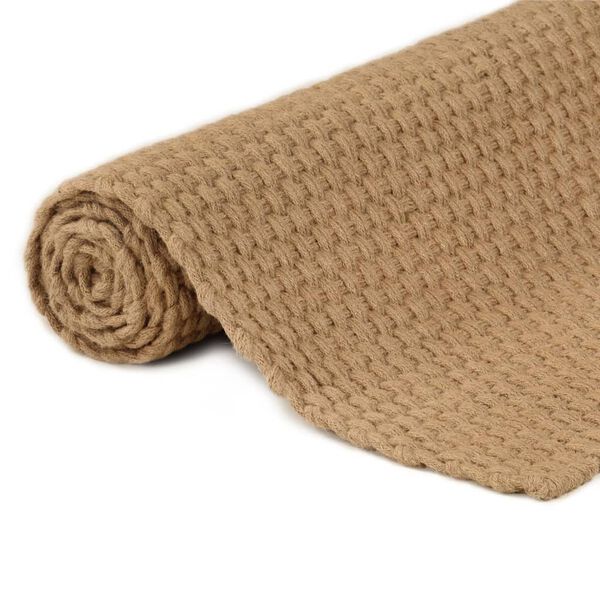 vidaXL Rug Natural Jute Color Jute 63 x 90 in Non-slip Rug