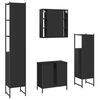 vidaXL Bathroom Cabinet Set Black Engineered Wood Large Adjustable Feet