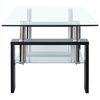 vidaXL Coffee Table Black and Transparent Tempered Glass, Melamine