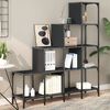 vidaXL Bookcase Black Engineered wood Medium Adjustable Feet Bookshelf