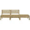 vidaXL Garden Sofa Natural Pine Treated Pine Wood 3-Seater Modular