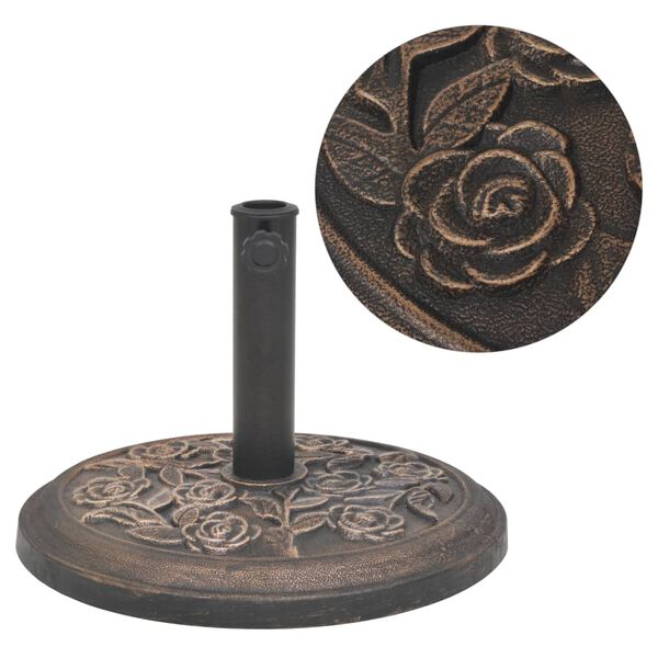 vidaXL Parasol Base Bronze Resin, Steel Standard Decorative Inlays