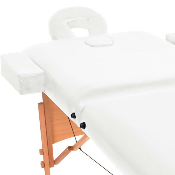 vidaXL 2-Zone Folding Massage Table 3.9" Thick White