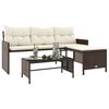 vidaXL Garden Sofa Brown PE rattan Medium Removable Covers Garden Sofa