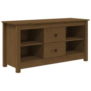 vidaXL TV Cabinet Honey Brown Solid Pine Wood Standard TV Cabinet