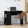 vidaXL Desk Black Engineered wood Medium Desk Rectangular Modern