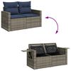 vidaXL 8 Piece Patio Sofa Set with Cushions Gray Poly Rattan