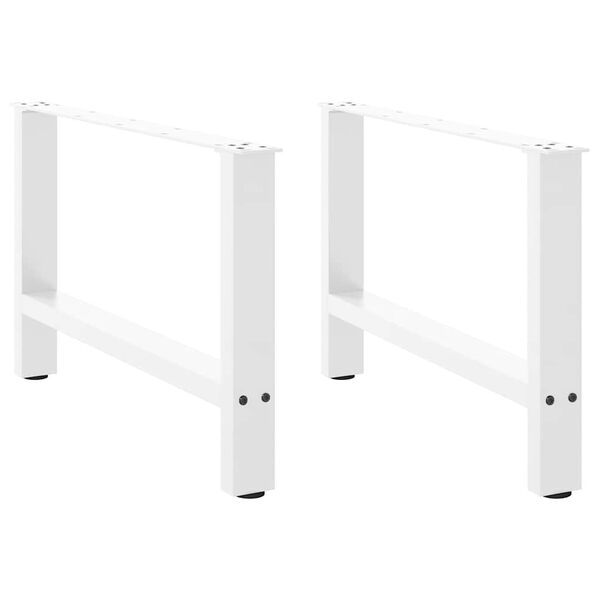 vidaXL Coffee Table Leg Set of 2 White Powder-coated steel Medium