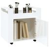 vidaXL Desk Trolley High Gloss White 23.6x17.7x23.6" Engineered Wood
