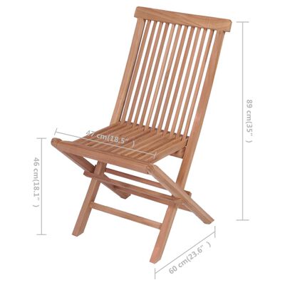 vidaXL Patio Chairs with Blue Cushions 4 pcs Solid Teak Wood