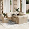 vidaXL Garden Sofa Set Beige with Cream White Cushions