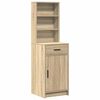 vidaXL Dressing Table Set with LED 3 pcs Sonoma Oak Engineered Wood