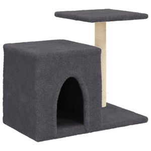 vidaXL Cat Tree Dark Grey Engineered wood, plush, sisal Durable Cat Tree