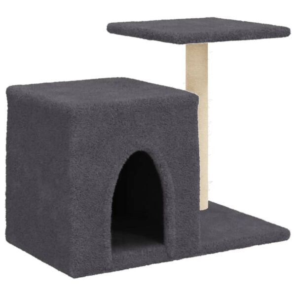 vidaXL Cat Tree Dark Grey Engineered wood, plush, sisal Durable Cat Tree
