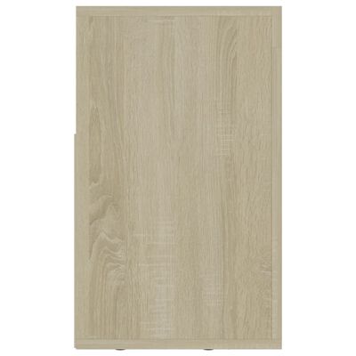 vidaXL TV Stand White and Sonoma Oak 47.2"x11.8"x19.7" Engineered Wood