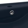 vidaXL Luxury Basin with Faucet Hole Matt Dark Blue 23.6x18.1" Ceramic