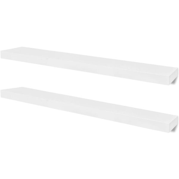vidaXL Wall Shelf Set of 2 White MDF